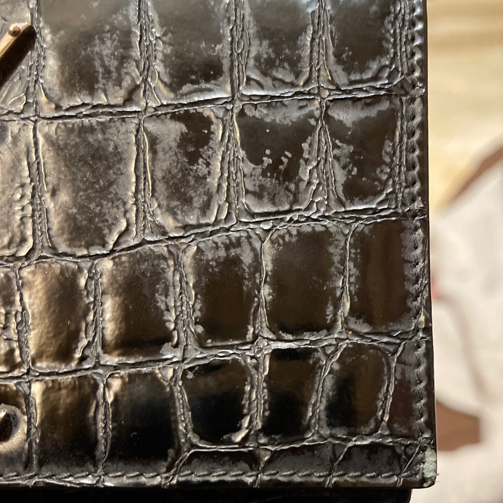 Saint Laurent Small Black Croc Kate Tassel Chain Bag - Picture 11 of 11
